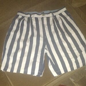 Tommy Hilfiger Blue and White Flat Front Shorts (Men's)